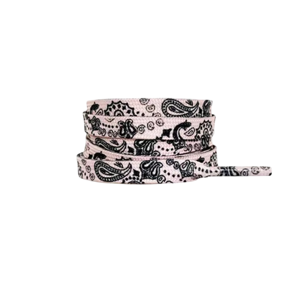 Flat Patterned Shoelaces 160 cm Colourful Shoelaces Made of Polyester Cotton Stylish Accessory Fashionable Laces for Trainers Ankle Boots black - pink