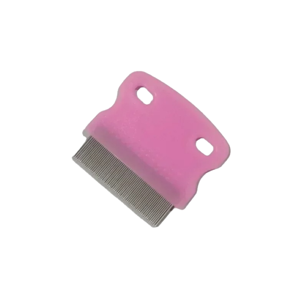 Flea Comb for Pets Lice Comb Dog and Cat Grooming Comb 6.3 x 5.7 cm pink