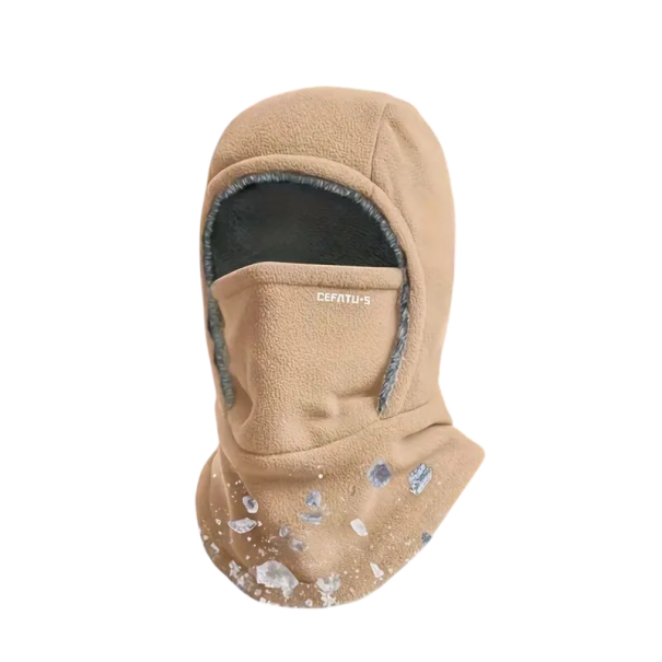 Fleece Balaclava Windproof Protection for Cold Weather Cotton Polyester Universal Balaclava for Outdoor Activities beige