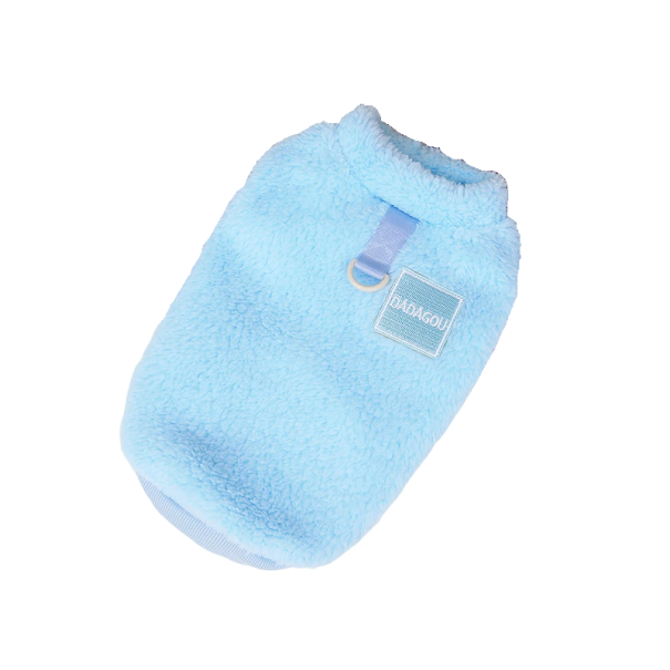 Fleece hundetøj Vinter varm sweater Isoleret fleece sweatshirt til hunde Ensfarvet varm jakke til hunde blå XXL