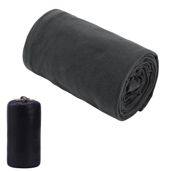 Fleece-Schlafsack 180 × 80 cm beidseitig fleece atmungsaktiv waschbar Einlage für Schlafsäcke für Camping Reisen Tourismus schwarz