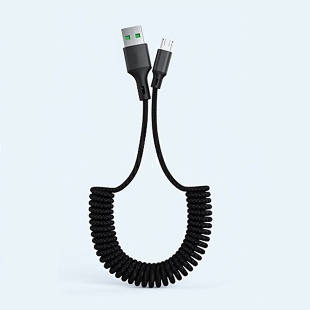 Fleksibelt USB til Micro USB-datakabel sort
