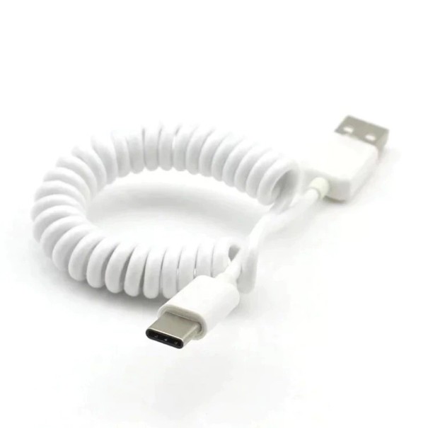 Fleksibelt USB til USB-C M/M-kabel hvid