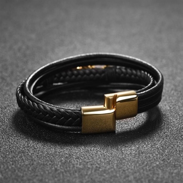 Flerlagers fjäderarmband för män