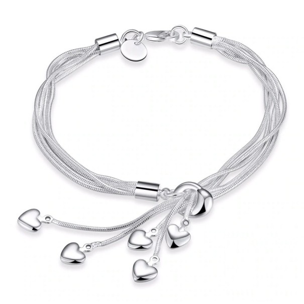 Flerlags armbånd med hjerter til kvinder 1