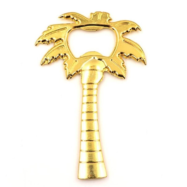 Flesopener in de vorm van een palmboom goud