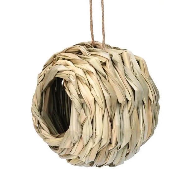 Flettet fuglehus Hængende fuglehus lavet af fyrretræ 14 x 14 cm 1