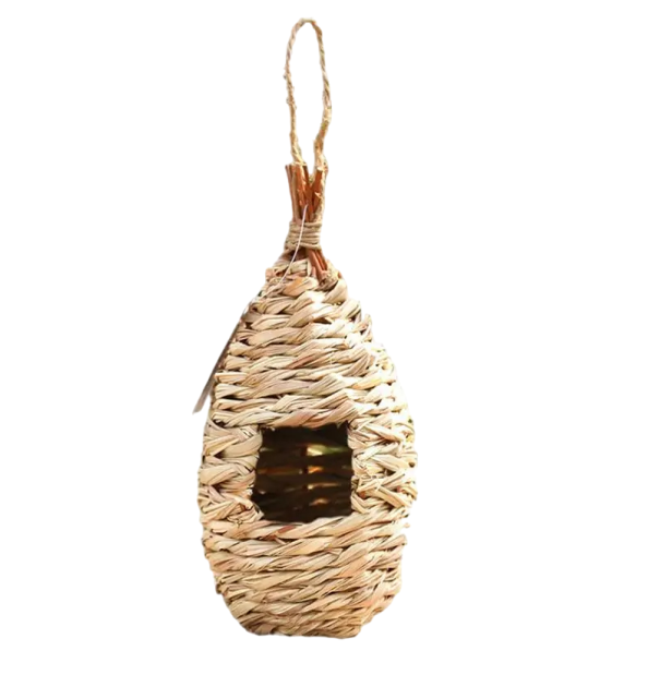 Flettet fuglehus Hængende fuglehus lavet af fyrretræ 22 x 11,5 cm 1