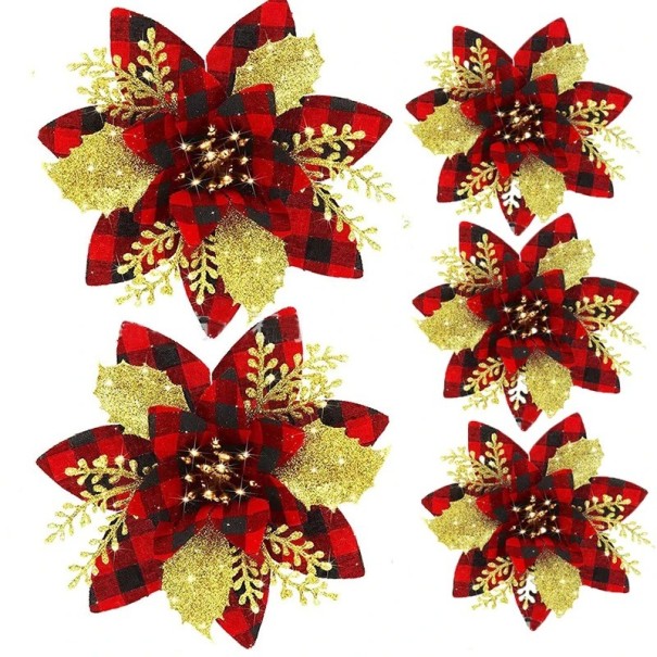 Fleur décorative de Noël 5 pcs 1
