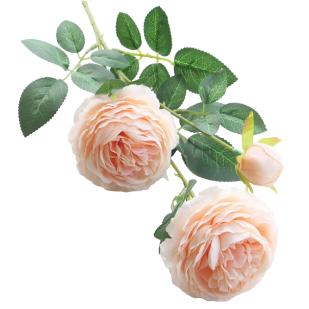 Fleurs artificielles pour décoration 3 pcs Ensemble de pivoines artificielles Fleurs décoratives abricot