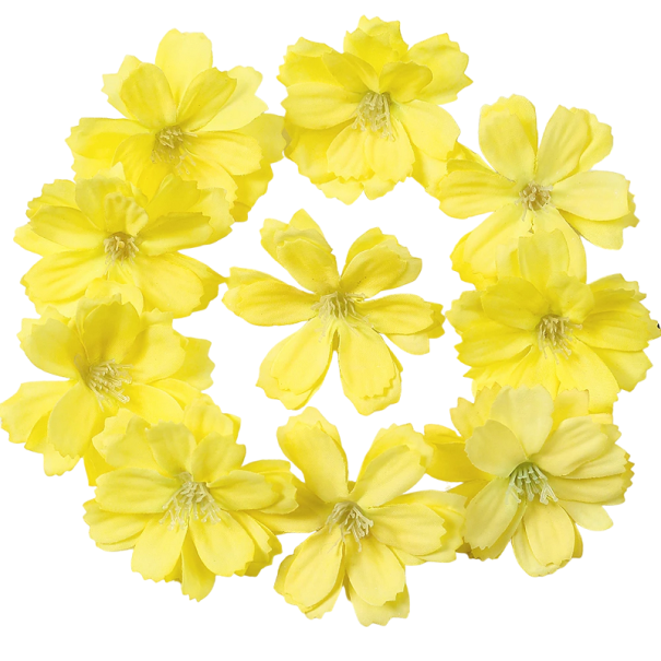 Fleurs artificielles pour décoration 30 pcs Ensemble de fleurs artificielles Fleurs décoratives jaune