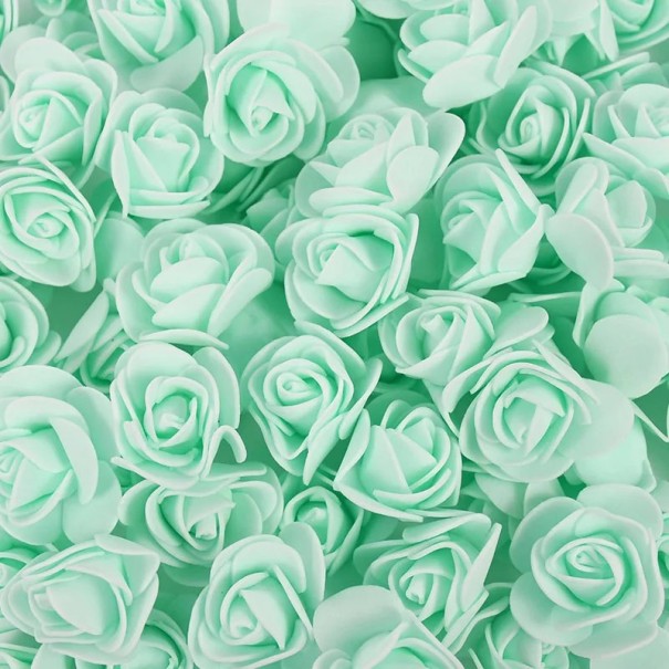 Fleurs artificielles pour décoration 50 pcs Ensemble de roses artificielles Fleurs décoratives vert clair