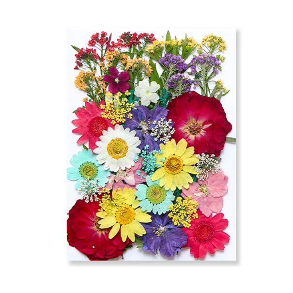 Fleurs pressées dans de la résine Décoration rectangulaire Fabrication artisanale Décoration intérieure Accessoires floraux naturels Cadeau original 1