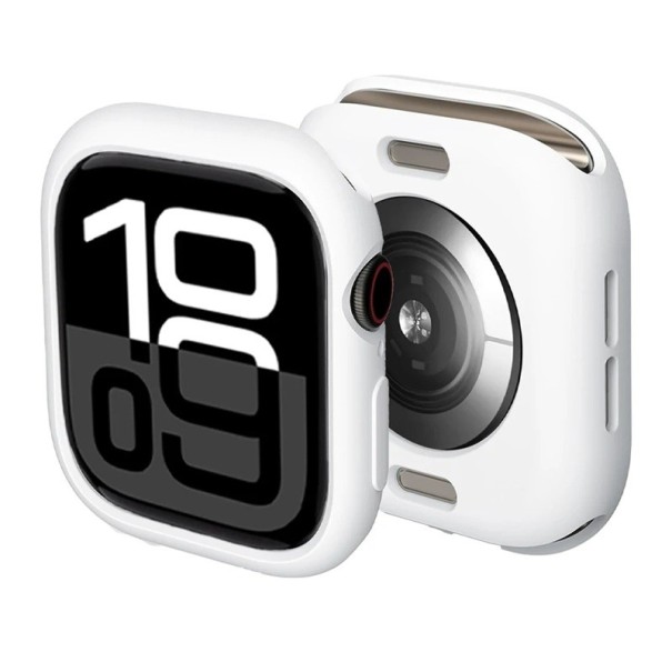 Flexibilné silikónové puzdro pre Apple Watch 46 mm Series 10 11 Nárazuodolný mäkký ochranný kryt iWatch Štýlový silikónový bumper biela