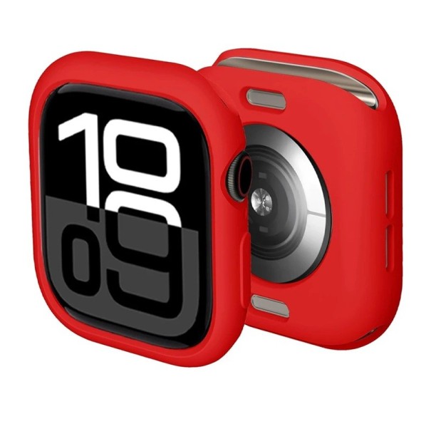 Flexibilné silikónové puzdro pre Apple Watch 46 mm Series 10 11 Nárazuodolný mäkký ochranný kryt iWatch Štýlový silikónový bumper červená