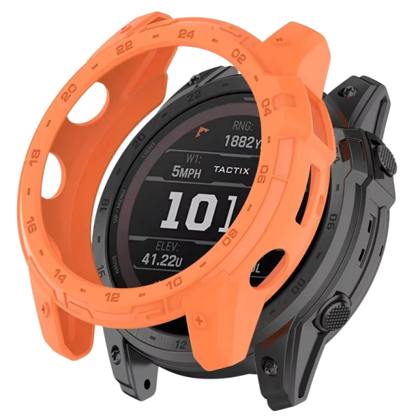 Flexibilní silikonový rám pro Garmin Tactix 7 odolný proti nárazům TPU kryt s přesnými otvory pro plnou ochranu hodinek oranžová