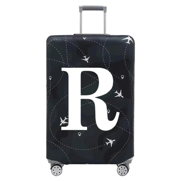 Flexibler Schutzhülle für Reisekoffer mit Buchstabenprint 57–63 cm dehnbare Stoff schwarze elastische Hülle für Gepäck R