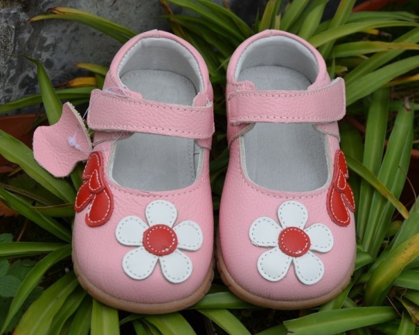 Flickors ballerinor med blommor rosa 20