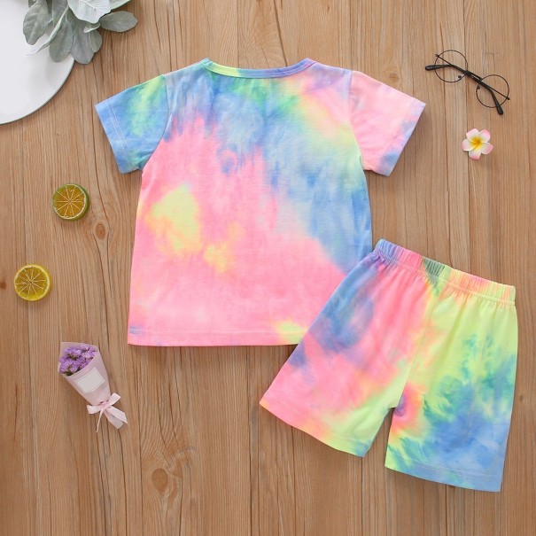 Flickors färgglada T-shirt och shorts L1296 6 A