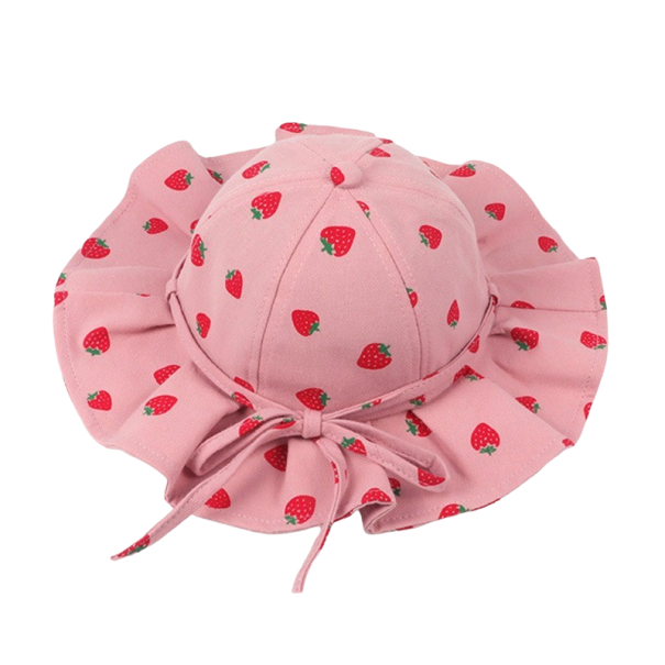 Flickors sommarhatt mörkrosa