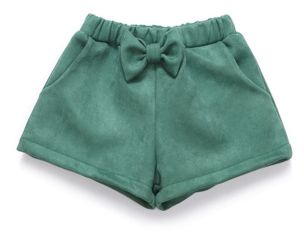 Flickshorts med rosett J885 grön 3
