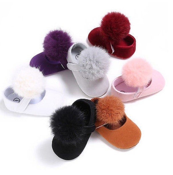 Flicktofflor med pompom