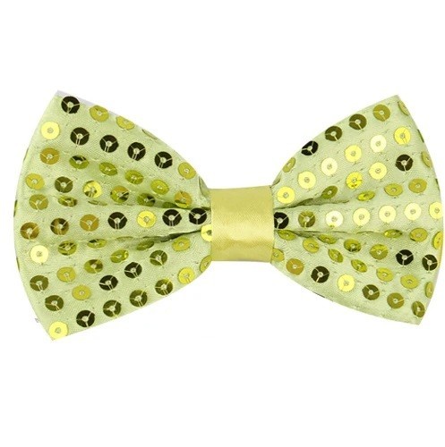 Fliege mit Pailletten Elegantes Herren-Accessoire Stilvolle, glänzende Fliege Verstellbare Länge Universalgröße Ideal für formelle gelb