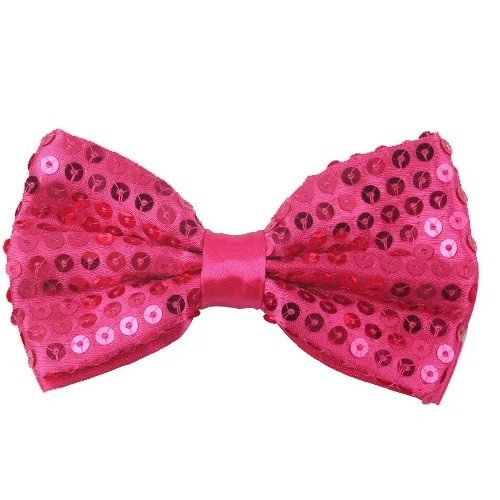 Fliege mit Pailletten Elegantes Herren-Accessoire Stilvolle, glänzende Fliege Verstellbare Länge Universalgröße Ideal für formelle und festliche Anlässe dunkelrosa