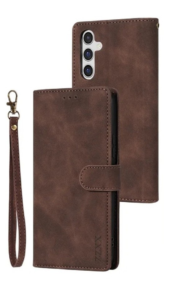 Flip leren hoesje voor Samsung A54 bruin