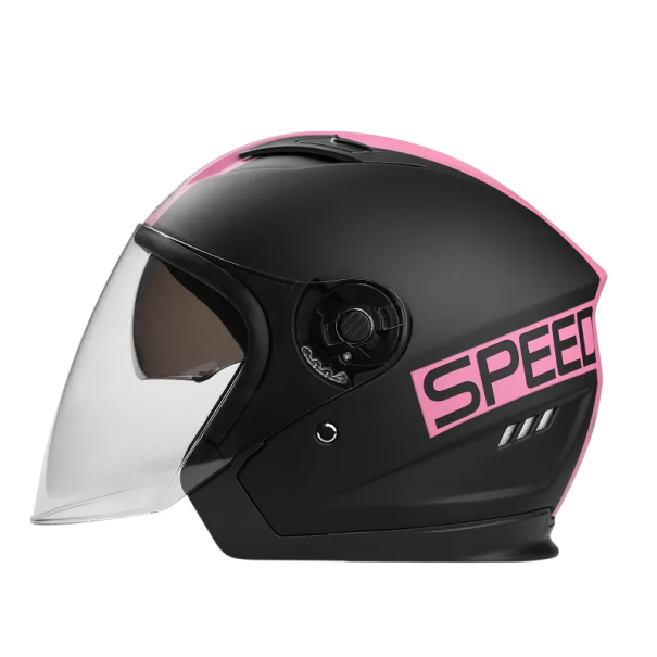 Flip-up motorcykelhjelm 21,5 x 30 x 22 cm Dobbeltvisir Beskyttelseshjelm lavet af ABS-materiale Flip-up plexiglas Travel motorcykelhjelm rosa