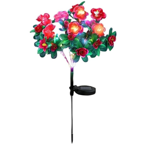 Floare LED solară de 70 cm Flori artificiale cu 6 lumini LED pentru grădini și curți cu panou solar îmbunătățit roșu
