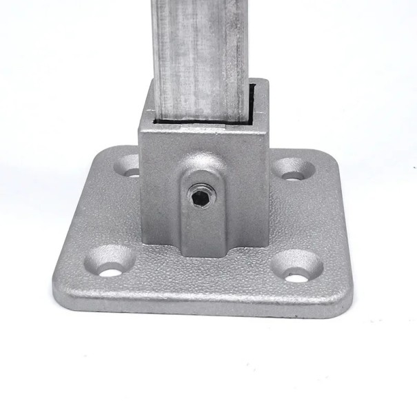 Floor Base for Aluminium Profile Mounting Base 25 × 25 mm for Secure Anchoring of Square Profiles to Structure 1