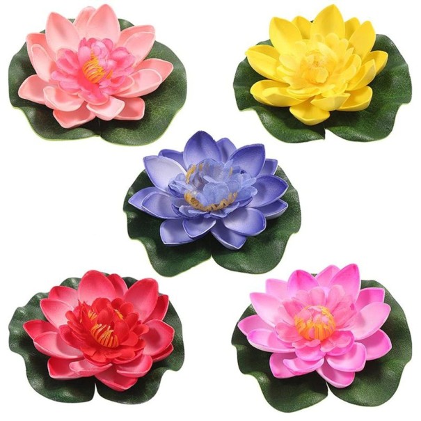 Flor de nenúfar artificial 5 piezas H984 1