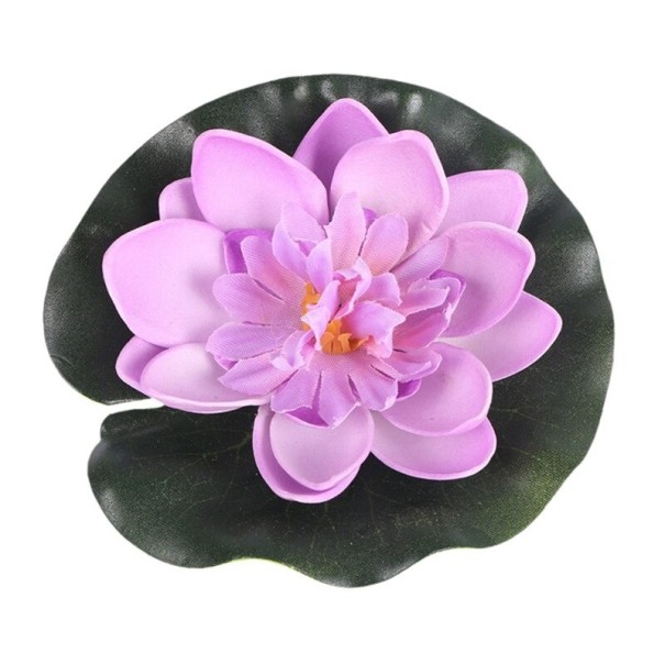 Flor de nenúfar artificial 5 piezas morado claro