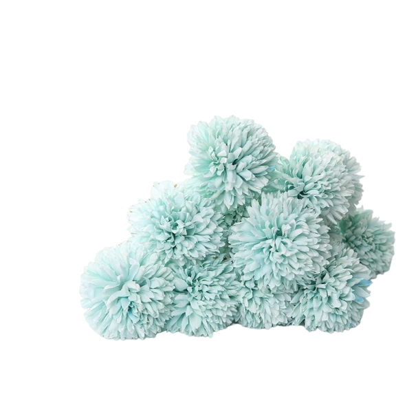 Flor decorativa de hortênsia 29 cm 5 unid azul claro