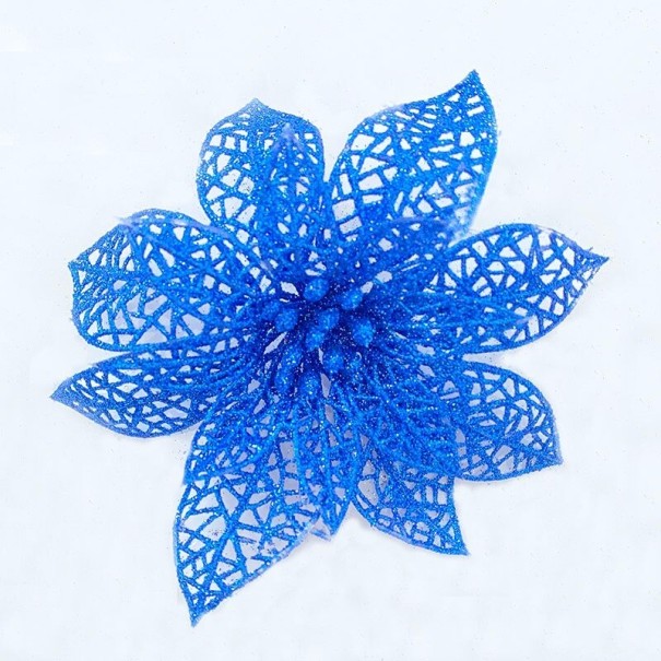 Flor decorativa navideña azul