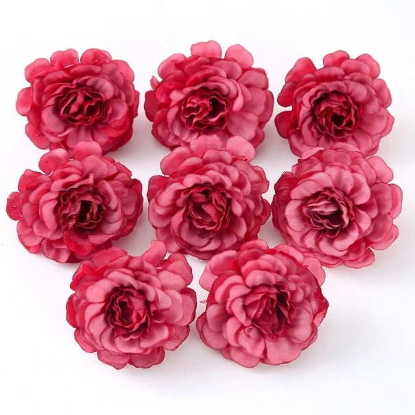 Flores artificiais decorativas 10 pcs borgonha