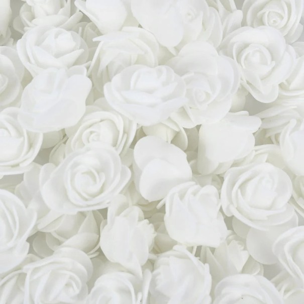 Flores artificiais para decoração 200 pcs Conjunto de rosas artificiais Flores decorativas branco