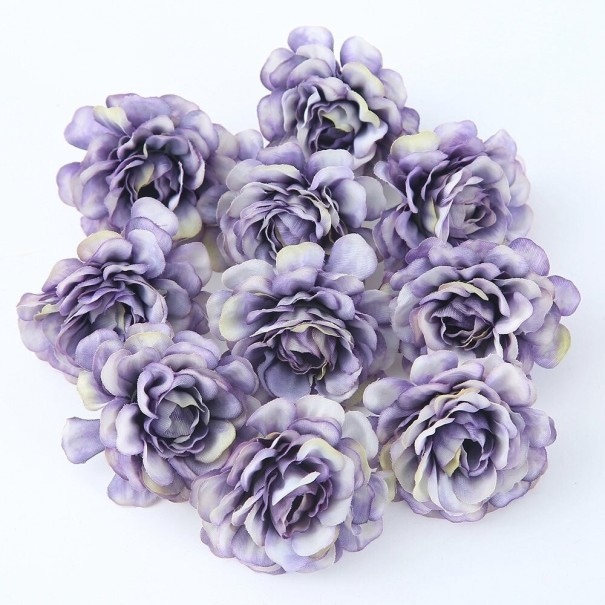 Flores artificiales decorativas 10 uds. morado