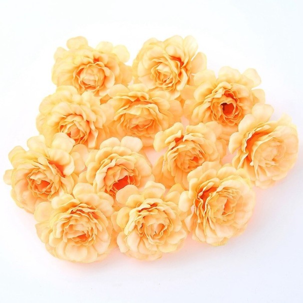 Flores artificiales decorativas 10 uds. naranja