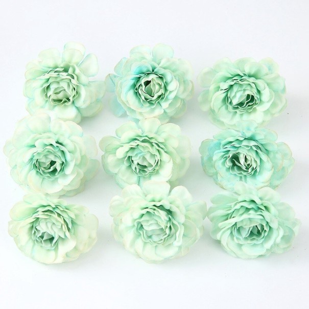 Flores artificiales decorativas 10 uds. verde claro