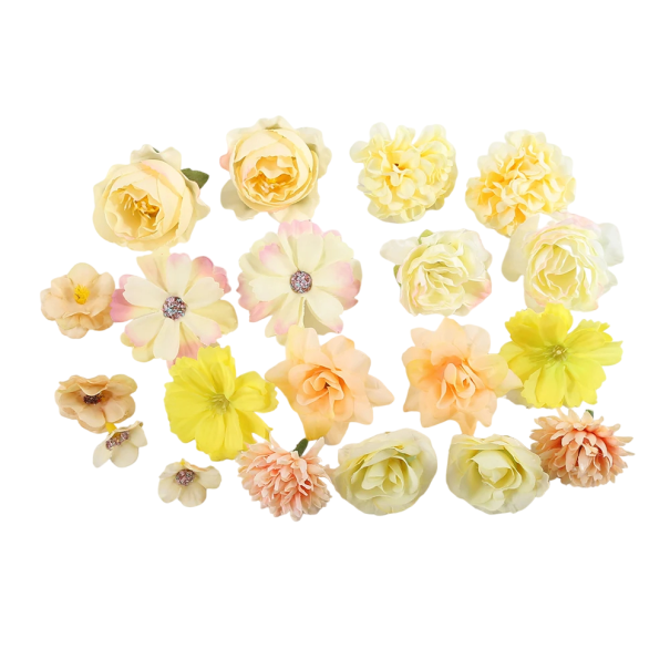 Flores artificiales para decoración 20 uds. Set de flores artificiales Flores decorativas amarillo