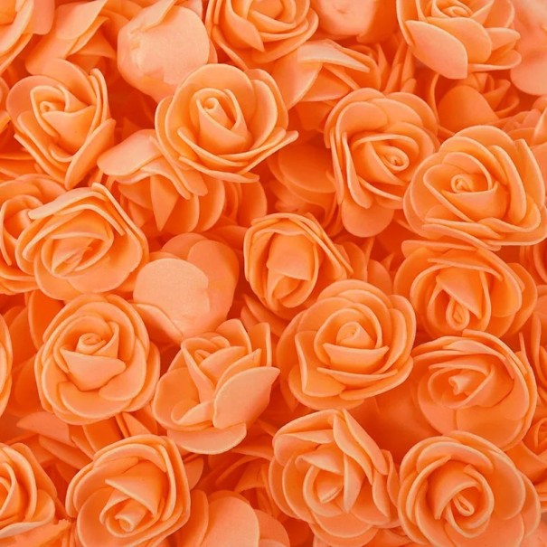 Flores artificiales para decoración 50 uds. Set de rosas artificiales Flores decorativas naranja