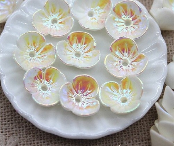Flores decorativas 50 uds. blanco