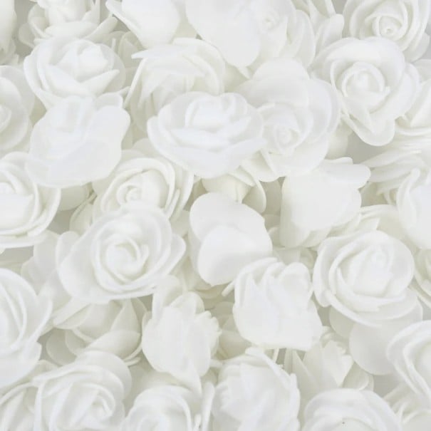 Flori artificiale pentru decor 50 buc Set trandafiri artificiali Flori decorative alb