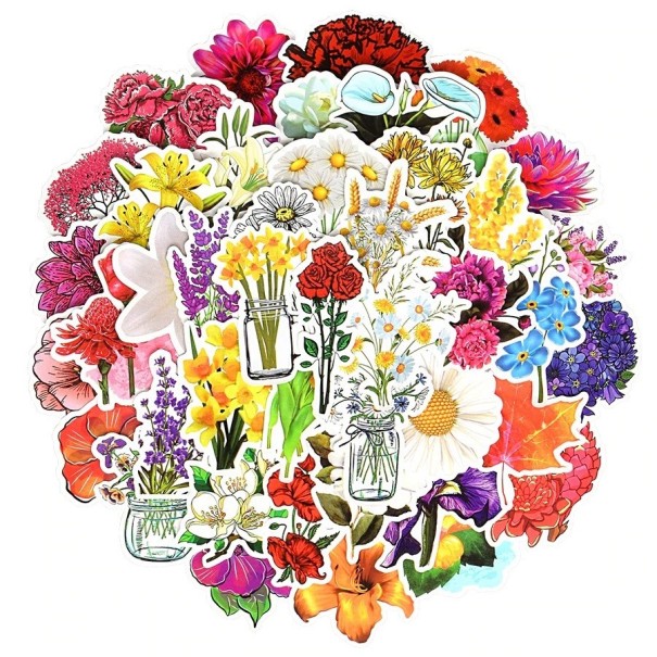 Flower Stickers 50 pcs 1