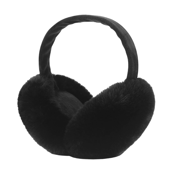 Fluffy Ear Warmers black