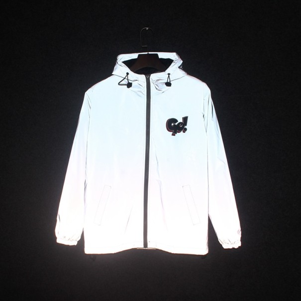 Fluoreszierende Herrenjacke – Weiß XS