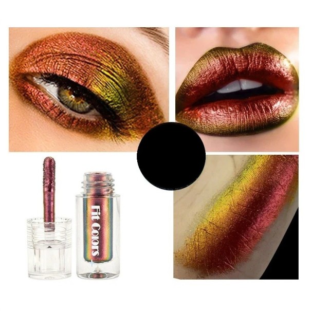 Flüssiger Lidschatten mit Metallic-Effekt. Flüssiger Lippenstift mit Metallic-Effekt. Glänzender Lidschatten. 3 ml. Universelles Make-up 2