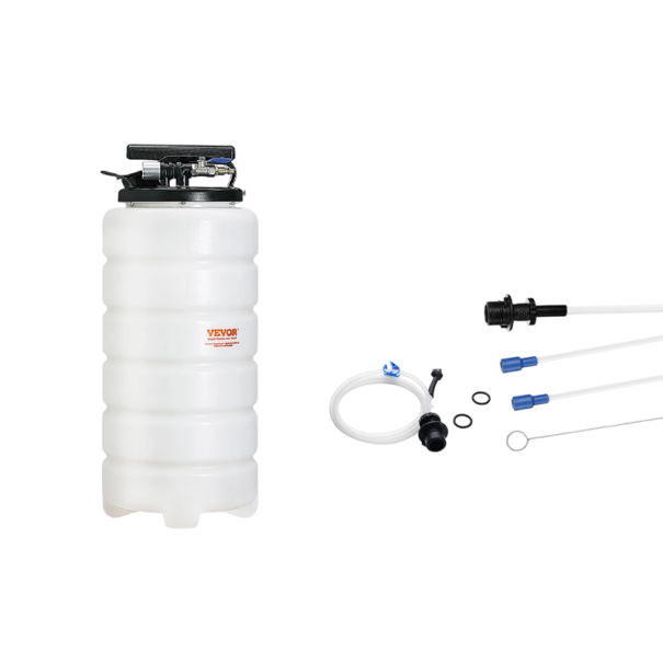 Flüssigkeitsabsauger 15 l mit Saugschlauch weiß schwarz 235 × 575 mm für den Ölwechsel und Automobilflüssigkeiten